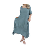 Andrea Baggy Italian Linen Dress With Side Pockets