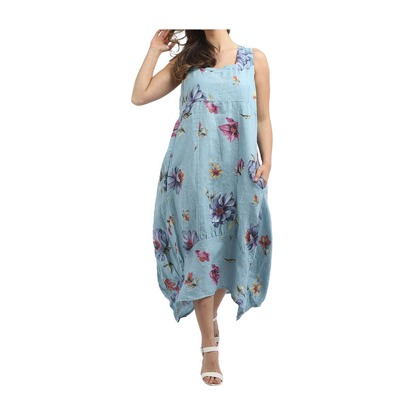 Alex Italian Linen Dress - Denim Alex Italian Linen Dress - Denim