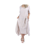 Andrea Baggy Italian Linen Dress With Side Pockets